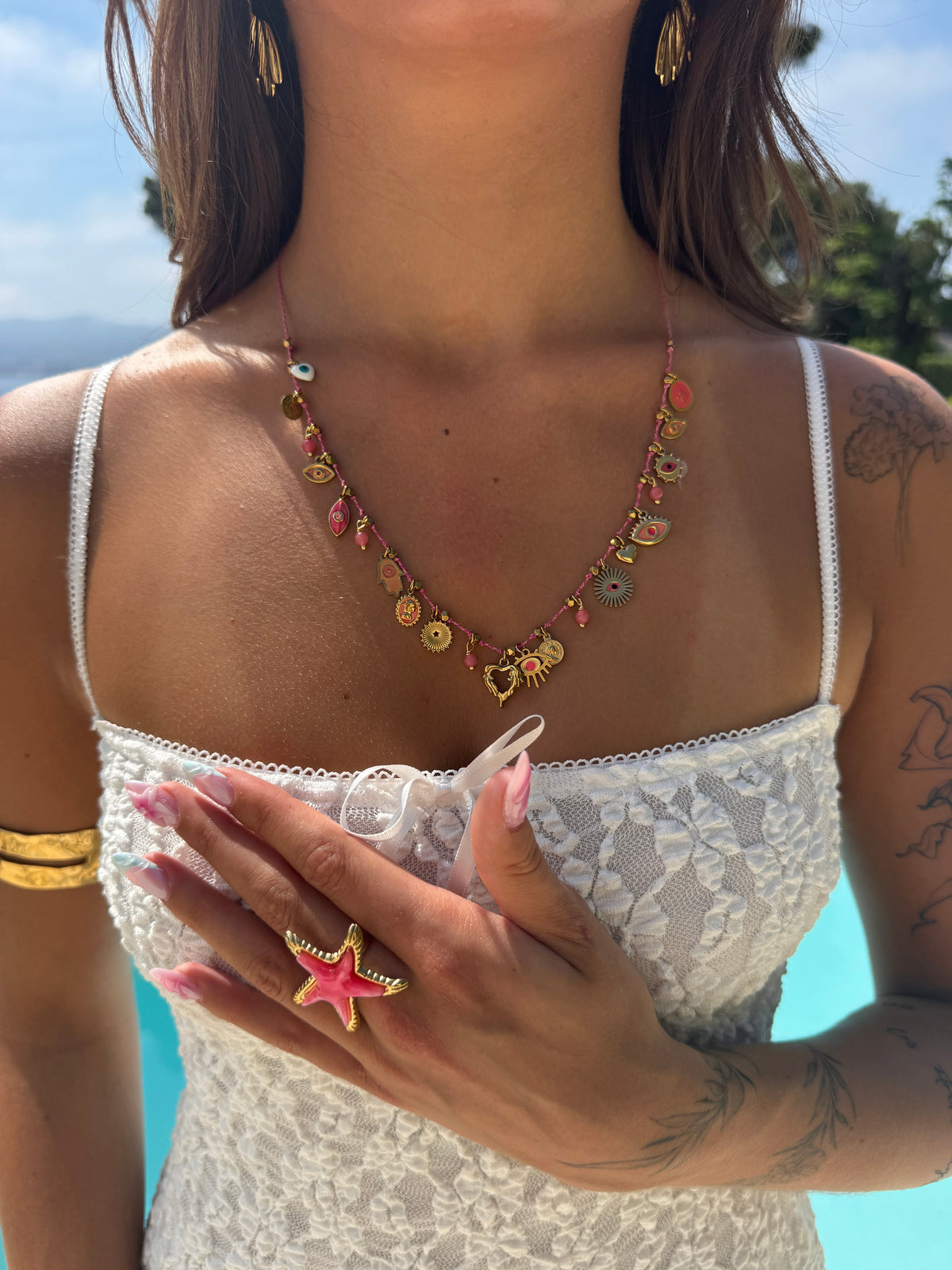 COLLIER AMAZONIA ROSE